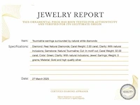 Toermalijn oorbellen diamant - afbeelding 3 van  3