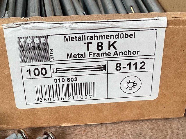 Toge kozijnplug metaal 8x112, doos 100 stuks (43x) - afbeelding 4 van  5