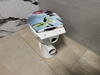 Toilet met spoelbak + gekleurde toiletbril wb - afbeelding 4 van  4