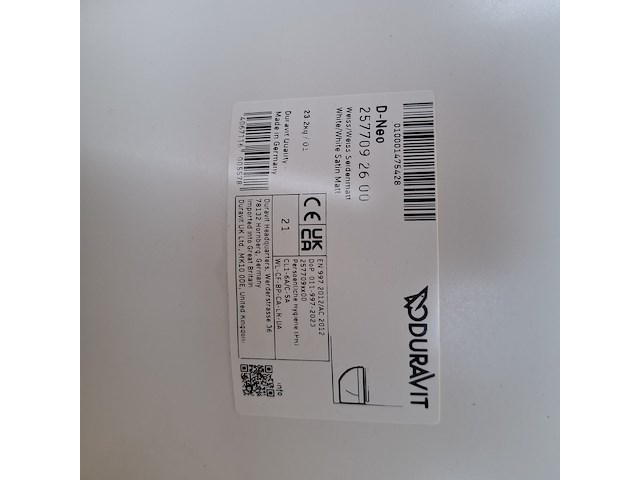 Toilet-set geberit/duravit, d-neo, mat wit - afbeelding 10 van  12