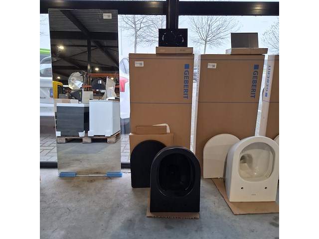 Toilet-set geberit/solar, mat zwart - afbeelding 1 van  10