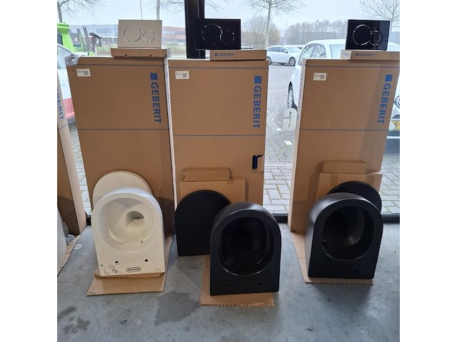 Toilet-set geberit/solar, mat zwart - afbeelding 1 van  9