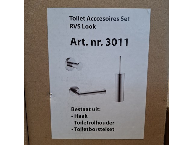 Toiletaccessoire-set, rvs geborsteld - afbeelding 1 van  2