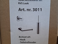 Toiletaccessoire-set, rvs geborsteld - afbeelding 1 van  2