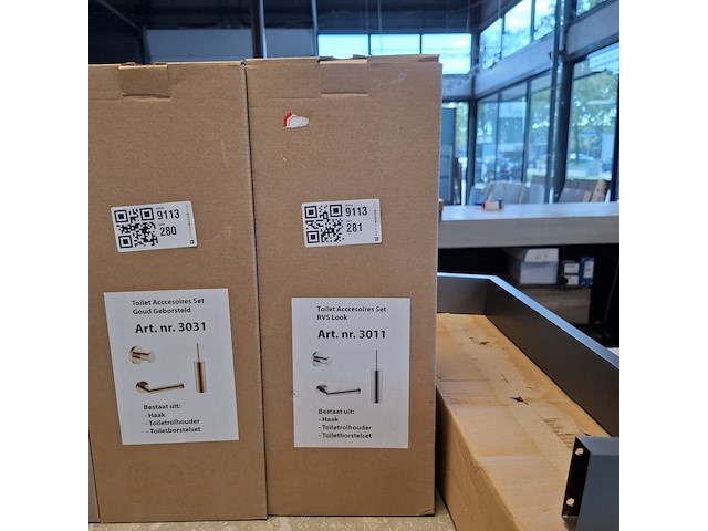 Toiletaccessoire-set, rvs geborsteld - afbeelding 2 van  2