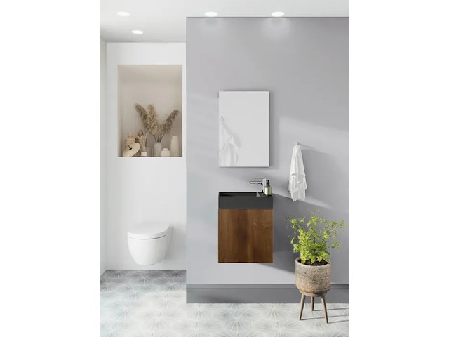 Toiletmeubel fontein 40 cm, allibert, java pack, walnoot - afbeelding 2 van  7