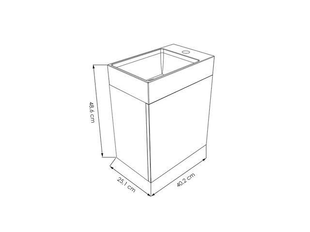 Toiletmeubel fontein 40 cm, allibert, java pack, walnoot - afbeelding 3 van  7