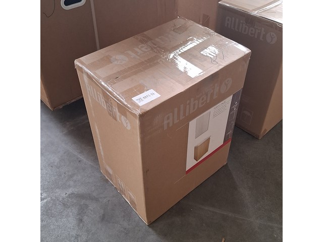 Toiletmeubel fontein 40 cm + spiegel, allibert, porto pack, wit / hout - afbeelding 6 van  6