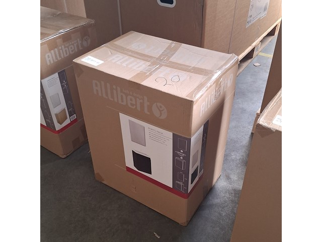 Toiletmeubel fontein 40 cm + spiegel, allibert, porto pack, zwart - afbeelding 5 van  5