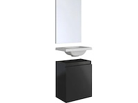 Toiletmeubel fontein 40 cm + spiegel, allibert, porto pack, zwart - afbeelding 1 van  5