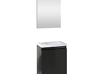 Toiletmeubel fontein 40 cm + spiegel, allibert, porto pack, zwart - afbeelding 2 van  5