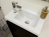 Toiletmeubel fontein 40 cm + spiegel, allibert, porto pack, zwart - afbeelding 3 van  5
