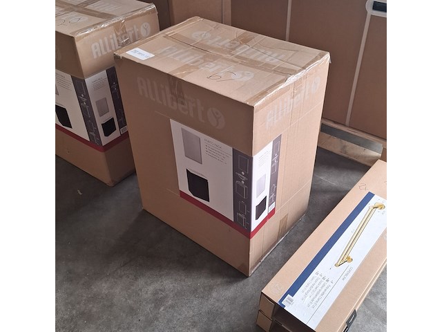 Toiletmeubel fontein 40 cm + spiegel, allibert, porto pack, zwart - afbeelding 5 van  5