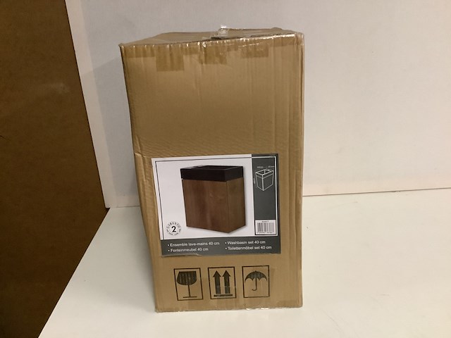 Toiletmeubel + wasbak, java pack 824877, walnut/zwart - afbeelding 2 van  4