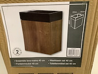 Toiletmeubel + wasbak, java pack 824877, walnut/zwart - afbeelding 3 van  4