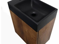 Toiletmeubel + wasbak, java pack 824877, walnut/zwart - afbeelding 1 van  3