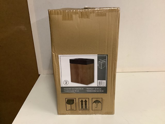 Toiletmeubel + wasbak, java pack 824877, walnut/zwart - afbeelding 2 van  3