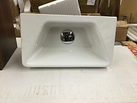 Toiletmeubel + wasbak + sifon, bruin/wit - afbeelding 2 van  4