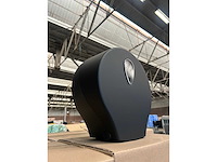 Toiletpapier dispenser 100% recycled zwart kunststof soft touch max 24,5 cm diameter (143x) - afbeelding 2 van  5