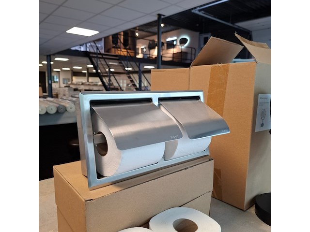 Toiletpapierhouder inbouw, rvs geborsteld - afbeelding 1 van  6