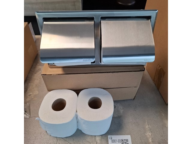 Toiletpapierhouder inbouw, rvs geborsteld - afbeelding 4 van  6
