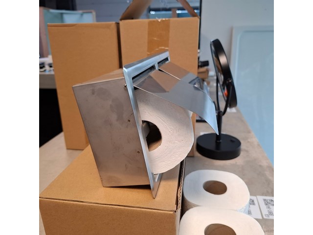 Toiletpapierhouder inbouw, rvs geborsteld - afbeelding 5 van  6