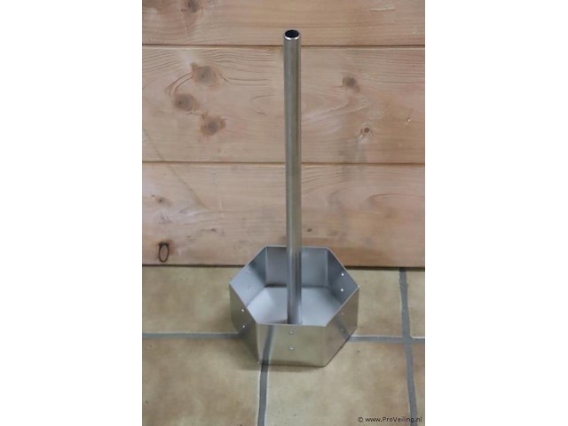 Toiletrolhouder, 6-hoekig van rvs - 18.5x16x51cm - afbeelding 1 van  4