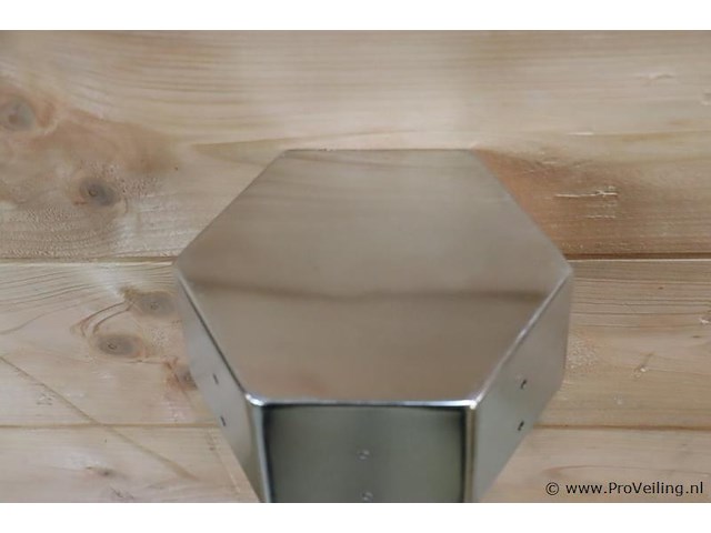 Toiletrolhouder, 6-hoekig van rvs - 18.5x16x51cm - afbeelding 4 van  4