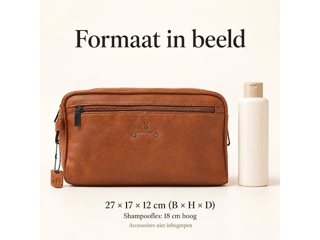 Toilettas dr amsterdam, camel - afbeelding 6 van  6