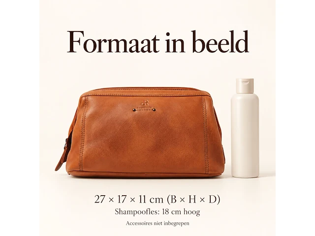 Toilettas dr amsterdam, camel - afbeelding 6 van  6