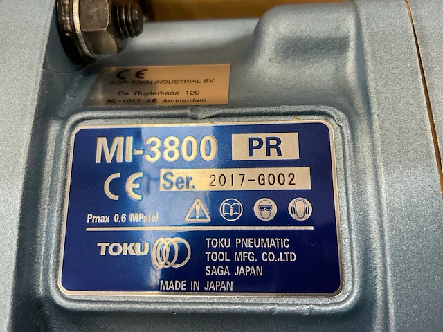 Toku mi-3800p pneumatische slagmoersleutel - afbeelding 3 van  5