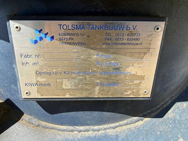 Tolsma 1200 l tankstationapparatuur - afbeelding 1 van  13