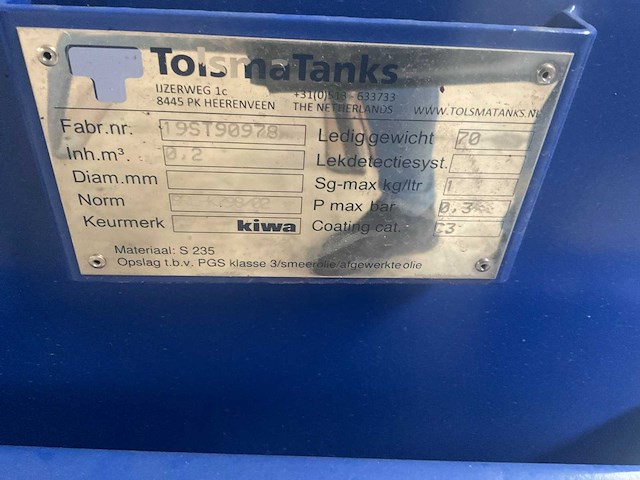 Tolsma tank 200 overige werkplaatsinventaris - afbeelding 4 van  5