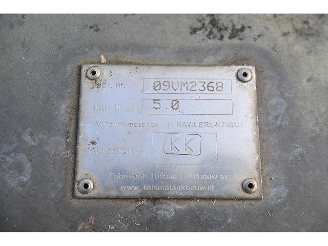 Tolsma tankbouw 5.0 m3 horizontale opslagtank - afbeelding 7 van  8