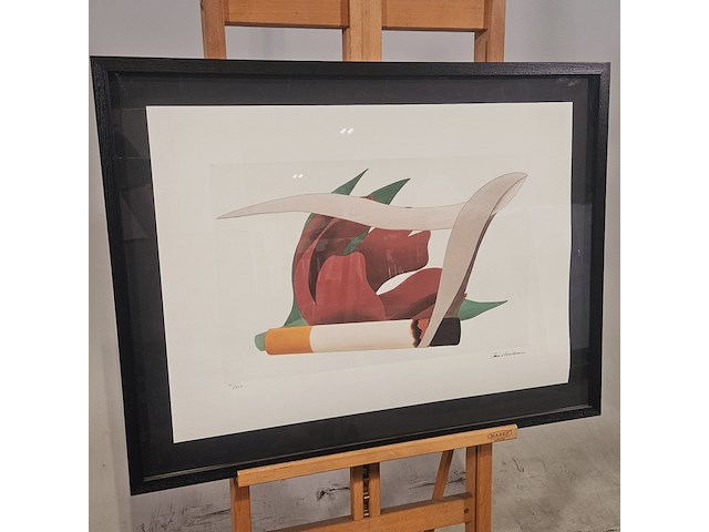 Tom wesselman lithograaf ''smoker iv'' - limited edition 221/450 - afbeelding 1 van  7