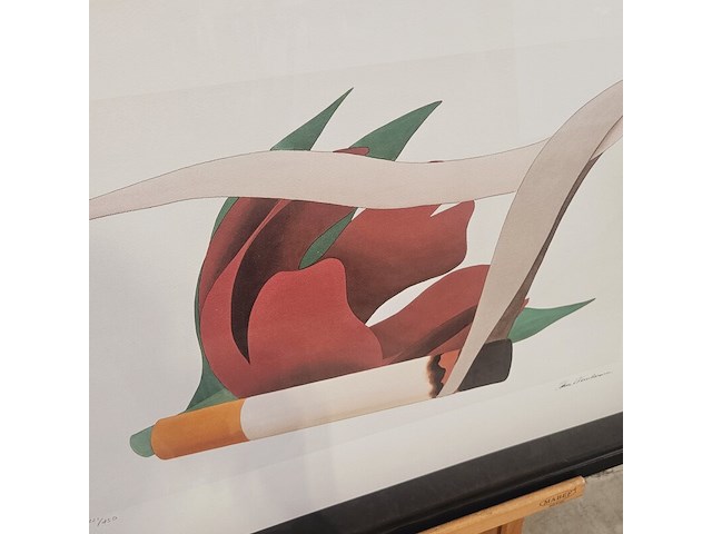 Tom wesselman lithograaf ''smoker iv'' - limited edition 221/450 - afbeelding 3 van  7