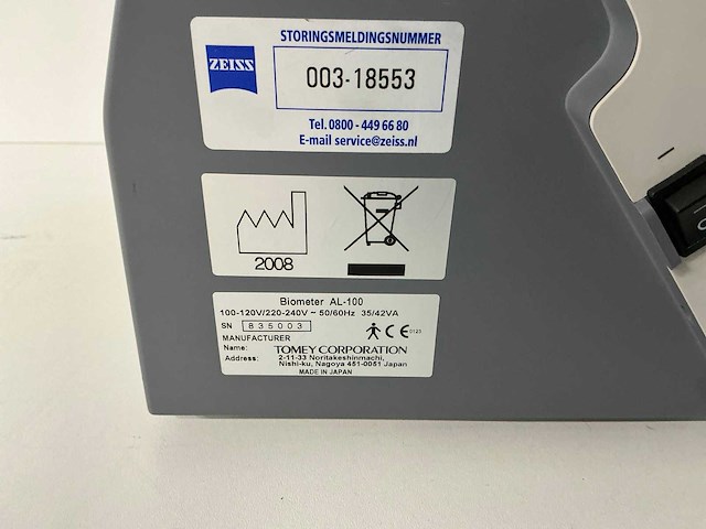 Tomey - al-100 - biometer - afbeelding 4 van  4