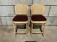 Ton - middelhoge kruk met rugleuning (6x)