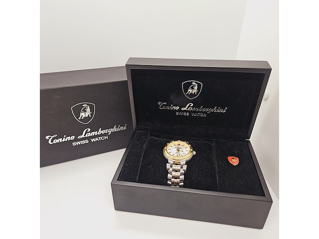 Tonino lamborghini ferruccio junior automatisch herenhorloge met 12 diamanten - afbeelding 1 van  14