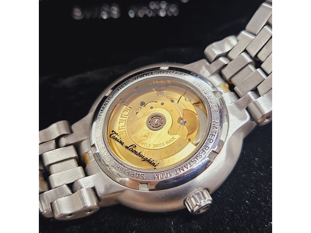 Tonino lamborghini ferruccio junior herenhorloge met 12 diamanten - afbeelding 13 van  14