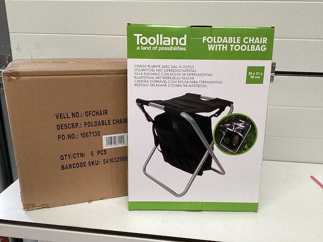 Tooland - klapstoel met opbergtas - kampeertoebehore (6x) - afbeelding 1 van  5
