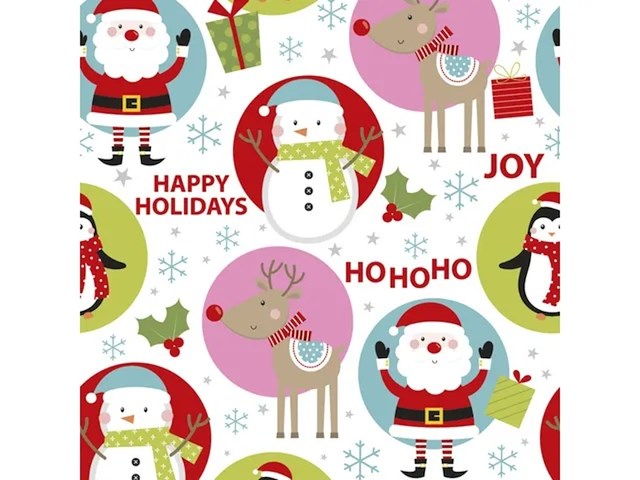 Toonbankrol kerst papier kangaro, 50cm x 200m - afbeelding 1 van  1