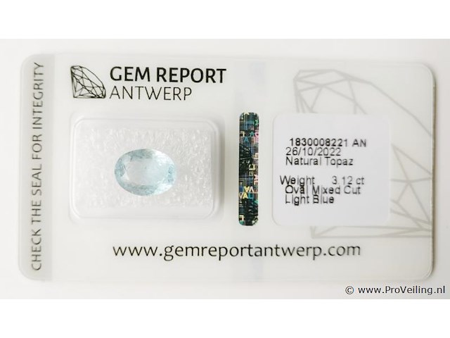 Topaz 3.12ct gra certified - afbeelding 2 van  4