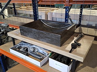 Topblad met steunen maatwerk, rustiek eiken - afbeelding 1 van  9