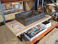 Topblad met steunen maatwerk, rustiek eiken - afbeelding 1 van  10