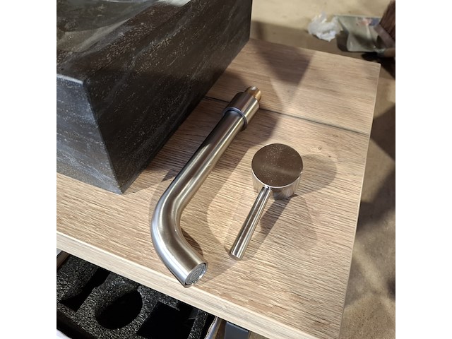 Topblad met steunen maatwerk, rustiek eiken - afbeelding 6 van  10