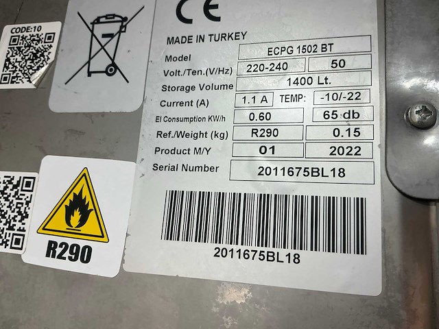 Topcold ecpg 1502 bt 2- deurs vrieskast - afbeelding 5 van  5