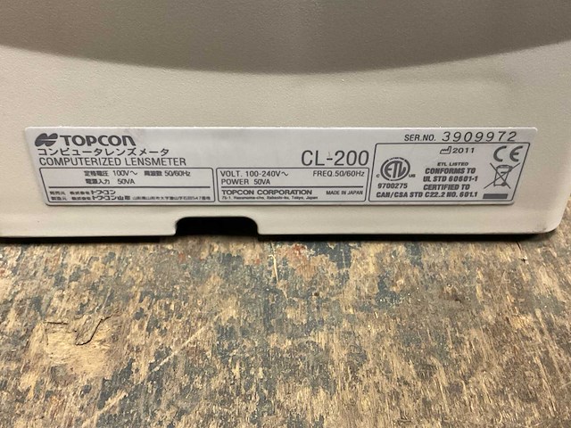 Topcon cl-200 lensmeter - afbeelding 6 van  6