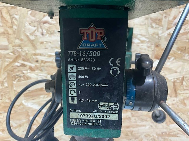 Topcraft ttb 16/500 kolomboormachine - afbeelding 4 van  6