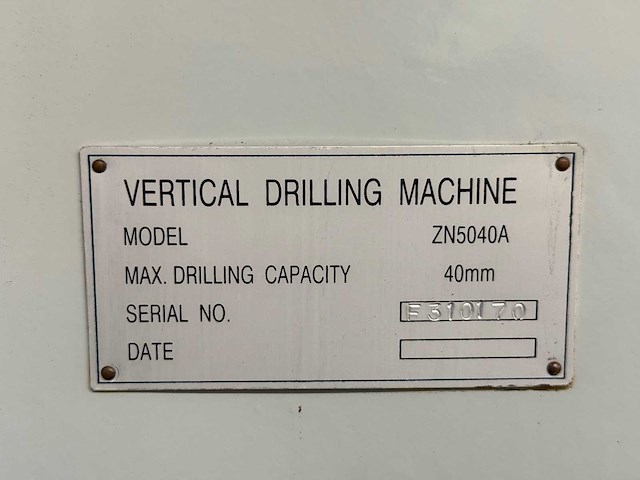 Toren - zn5040a - pillar drilling machine - 2017 - afbeelding 3 van  11